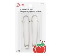 Dritz 62-65 Rock-/Kiltnadeln, Nickel-Finish, 7,6 cm, 2 Stück