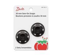 Dritz 80-125-1 Druckknöpfe zum Aufnähen, schwarz, 30mm, 2