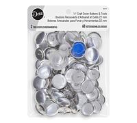 Dritz BLK110 Abdeckknopf-Set, Größe 36, inkl. Schablone, Werkzeug und Knöpfe Verschlüsse, Metall, Nickel, 7/8", 60ct