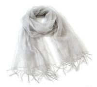 Drivstraw Damen Chiffon Schal Lang Leicht Sommer Zierquasten | Leichter Chiffon aus Seidenmix, weich und atmungsaktiv für angenehmes Tragegefühl im Frühling und Sommer