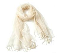 Drivstraw Damen Chiffon Schal Lang Leicht Sommer Zierquasten | Leichter Chiffon aus Seidenmix, weich und atmungsaktiv für angenehmes Tragegefühl im Frühling und Sommer