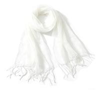 Drivstraw Damen Chiffon Schal Lang Leicht Sommer Zierquasten | Leichter Chiffon aus Seidenmix, weich und atmungsaktiv für angenehmes Tragegefühl im Frühling und Sommer