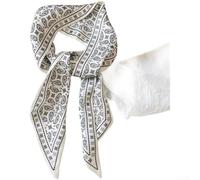 Drivstraw Damen Seidenschal Haarband Retro Paisley Muster Olive Grün | Retro Cashew-Blumenmuster, eleganter Vintage-Look, perfekt für modische Styling-Ideen