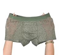 Drivstraw Herren Boxershorts aus EIS-Seide Netz Atmungsaktiv Spitze | Men's Ice Silk Mesh Lace Plus Size Boxer Shorts U Convex Pouch Trunks Underwear