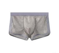 Drivstraw Herren Boxershorts aus Ice Silk mit Pouch und atmungsaktivem Mesh | Herren-Rippsocken, Boxershorts aus Eisseide, atmungsaktive Unterhosen mit Beutel