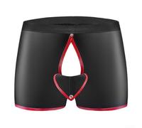 Drivstraw Herren Boxershorts aus Kunstleder Button Öffnung Bulge Pouch | Mattes PU-Leder, glatte Oberfläche, spezieller Bulge-Pouch für optische Betonung