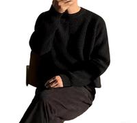 Drivstraw Herren Strickpullover Langarm Rundhals Casual Regular Fit | Klassischer Rundhalsausschnitt, lange Ärmel, reguläre Passform für bequemen Sitz im Alltag