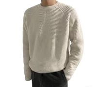 Drivstraw Herren Strickpullover Langarm Rundhals Casual Regular Fit | Klassischer Rundhalsausschnitt, lange Ärmel, reguläre Passform für bequemen Sitz im Alltag