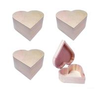Drivstraw Herzförmige Schmuckschatulle aus Holz mit sicherem Deckel, romantische Geschenkbox für sie, Holz-Schmuckkästchen zur Aufbewahrung von Schmuck und Andenken, Valentinstag (L)