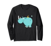 Drolliges Blaues Nashorn I Rhino Tiermotiv Fun I Zootiere Langarmshirt