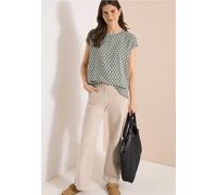 Kurzarmbluse CECIL, Damen, Gr. XXL (46), khaki, Stoff, 100% Viskose, gemustert, klassisch normal, Rundhals, abgesteppt, Blusen, mit grafischem Muster (14073867-XXL) khaki