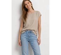 Street One - Dropped Shoulder Blusenshirt mit Rundhals clay sand - Gr. - 40