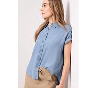 Street One Frauen Dropped Shoulder Hemdbluse im Denim-Look in Blau, Gr: 44