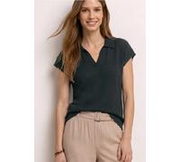 Dropped Shoulder Poloshirt im Strick-Look