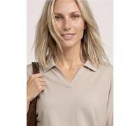 Street One Poloshirt Dropped Shoulder mit Elastikbund Damen 50/50 Baumwolle-Modal Gr. 38 clay sand