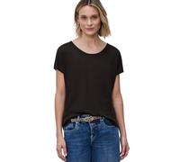 T-Shirt STREET ONE, Damen, Gr. 44, espresso braun, Stoff, 80% Polyester, 20% Viskose, unifarben, normal normal, V-Ausschnitt, abgesteppt, Shirts T-Shirt, Jersey (84231363-44) espresso braun