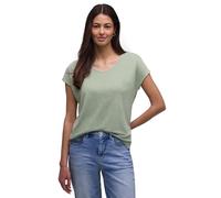 Street One Frauen Dropped Shoulder Shirt im Leinen-Look in Grün, Gr: 46
