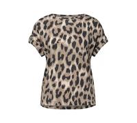 Street One Damen Dropped-Shoulder-Shirt mit Leo-Muster Beige Größe 34