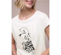 Street One Dropped Shoulder Shirt mit Print Off White 42