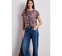 Street One Frauen Dropped Shoulder Shirt mit Print in Rosa, Gr: 42