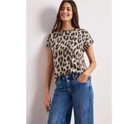 Dropped Shoulder Shirt mit Leo-Muster Beige 36
