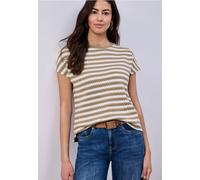 Dropped Shoulder Shirt mit Streifen Grau 44