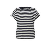 Dropped Shoulder Shirt mit Streifen Schwarz 38