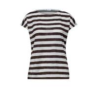Street One Streifenshirt mit Glitzer Espresso Brown 44