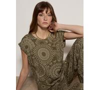 Druckbluse APRICOT "Bluse", Damen, Gr. S (36), grün (khaki), gewebt, Obermaterial: 100% Viskose LENZING ECOVERO CV LenzEcov., gemustert, Gerade, Blusen Druckbluse, mit Webmuster (83954720-36) khaki