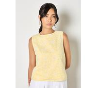 Druckbluse APRICOT "Top mit floraler Spitzenstickerei", Damen, Gr. L (40), gelb, gewebt, Obermaterial: 100% Baumwolle CO., uni, Normale Länge, Elastisch, Blusen Druckbluse, Gemustert (85421856-40) gel