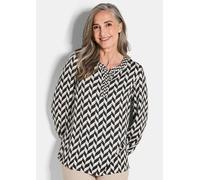 Druckbluse aus Viskose-Satin braun 46