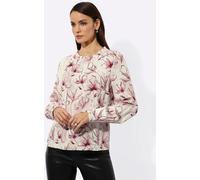 Druckbluse CASUAL LOOKS, Damen, Gr. 40, rosa (hortensie, bordeaux, bedruckt), 100% Viskose, geblümt, gemustert, mehrfarbig, Blusen Druckbluse (20441866-40) hortensie, bordeaux, bedruckt