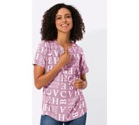 Druckbluse CASUAL LOOKS, Damen, Gr. 44, rosa (mauve, ecru, bedruckt), 100% Viskose, gemustert, mehrfarbig, Rundhals, Blusen Druckbluse (11548316-44) mauve, ecru, bedruckt