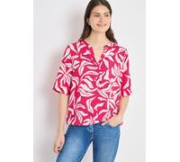 Druckbluse CECIL, Damen, Gr. M (40), beetroot pink, Web, Obermaterial: 100% Viskose, bedruckt, geblümt, lässig geschnitten hüftbedeckend, Rundhals, abgesteppte Kante, Blusen Druckbluse, Sommerbluse mi