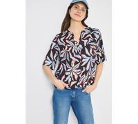 Druckbluse CECIL, Damen, Gr. S (38), macchiato braun, Web, Obermaterial: 100% Viskose, bedruckt, geblümt, lässig geschnitten hüftbedeckend, Rundhals, abgesteppte Kante, Blusen Druckbluse, Sommerbluse
