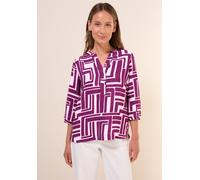 Druckbluse CECIL, Damen, Gr. XS (36), rosa (anemone pink), Web, Obermaterial: 88% Viskose, 12% Nylon, bedruckt, bequem hüftbedeckend, Rundhals, Blusen Druckbluse, mit grafischem Muster (26513552-XS)