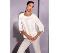 Druckbluse CREATION L, Damen, Gr. 40, beige (sand, champagner, bedruckt), 100% Modal, Rundhals, Blusen Druckbluse (71294961-40) sand, champagner, bedruckt