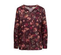 Druckbluse GOLDNER "Kurzgröße Druckbluse in Satinqualität", Damen, Gr. 21, rot (dunkelrot, gemustert), Obermaterial: 100% Polyester PES., normal, Sonstiges, Blusen Druckbluse, Ohne (87968958-21) dunke