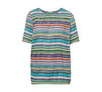 Druckbluse GOLDNER "Kurzgröße Farbbrillante Druckbluse mit liebevollen Details", Damen, Gr. 19, bunt (bunt, geringelt), Obermaterial: 100% Viskose CV., normal, Sonstiges, Blusen Druckbluse, Ohne (8261