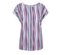 Druckbluse GOLDNER "Kurzgröße Streifenbluse mit Halbarm, überschnittene Schulter", Damen, Gr. 21, rosa (pink, gestreift), Obermaterial: 100% Viskose CV., normal, Sonstiges, Blusen Druckbluse, Ohne (17