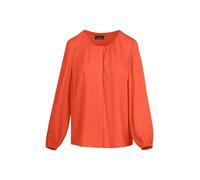 Druckbluse GOLDNER "Satinbluse mit femininer Raffung", Damen, Gr. 44, rot (terrakotta), Obermaterial: 100% Viskose CV., figurumspielend, Gummibund, Blusen Druckbluse, verdeckte Knopfleiste (16580411-4