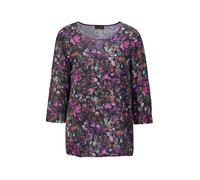 Druckbluse GOLDNER "Seidig fließende Druckbluse", Damen, Gr. 44, schwarz (schwarz, multicolor), Obermaterial: 100% Polyester PES., Blusen Druckbluse (24489245-44) schwarz, multicolor