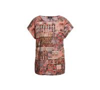 Druckbluse GOLDNER "Ultraleichte Druckbluse aus reiner Baumwolle", Damen, Gr. 42, orange (papaya, gemustert), Obermaterial: 100% Baumwolle CO., normal, Rundhals, Sonstiges, Blusen Druckbluse, Ohne (33