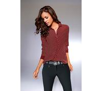 Druckbluse HEINE, Damen, Gr. 36, bunt (dunkelbeere, sand), 100% Viskose, bedruckt, gemustert, Blusen Druckbluse (32068028-36) dunkelbeere, sand