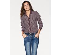 Druckbluse HEINE, Damen, Gr. 40, rot (bordeaux, grau), 100% Viskose, bedruckt, gemustert, Blusen Druckbluse (62220511-40) bordeaux, grau