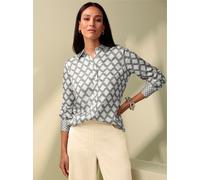 Druckbluse HEINE, Damen, Gr. 44, grau (grau, champagner, bedruckt), 100% Viskose, bedruckt, gemustert, mehrfarbig, Blusen Druckbluse (97742145-44) grau, champagner, bedruckt