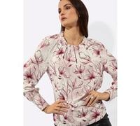 Druckbluse CASUAL LOOKS, Damen, Gr. 52, rosa (hortensie, bordeaux, bedruckt), 100% Viskose, geblümt, gemustert, mehrfarbig, Blusen Druckbluse (20441866-52) hortensie, bordeaux, bedruckt