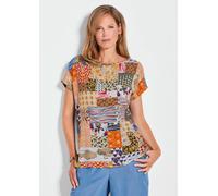 Druckbluse im Patch-Print gelb 44