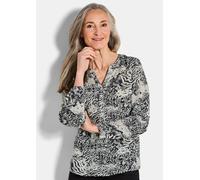 Druckbluse im Unikat-Print schwarz 54