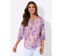 Druckbluse LADY, Damen, Gr. 40, orchidee, rosé, bedruckt, 100% Polyester, geblümt, gemustert, mehrfarbig, Rundhals, Blusen Druckbluse (95144443-40) orchidee, rosé, bedruckt